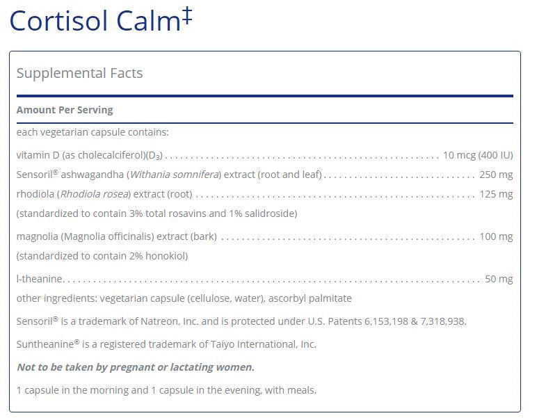 Cortisol Calm 60 capsules by Pure Encapsulations