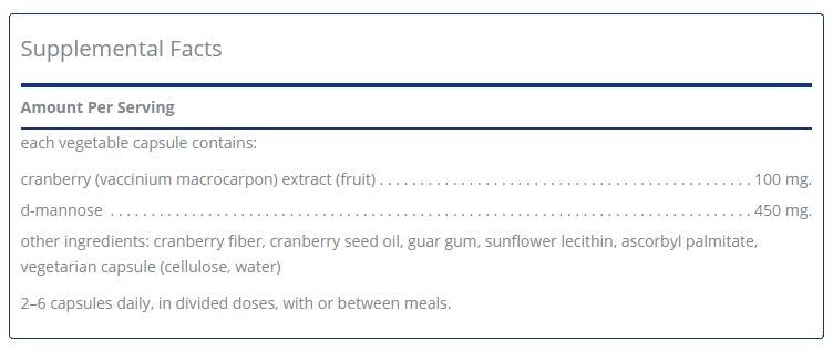 Cranberry/D-Mannose 180 capsules by Pure Encapsulations