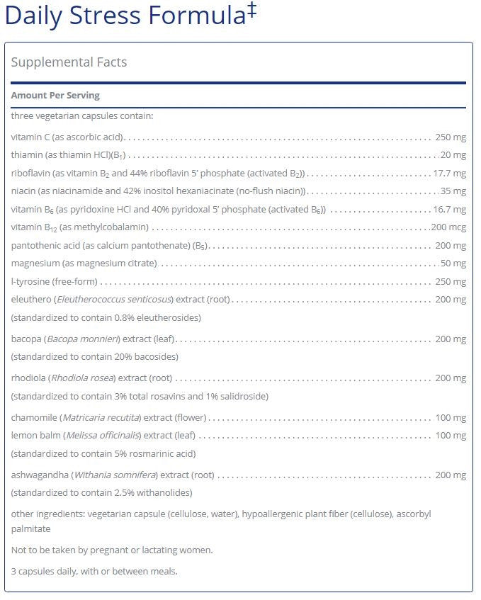 Daily Stress Formula 90 capsules  by Pure Encapsulations