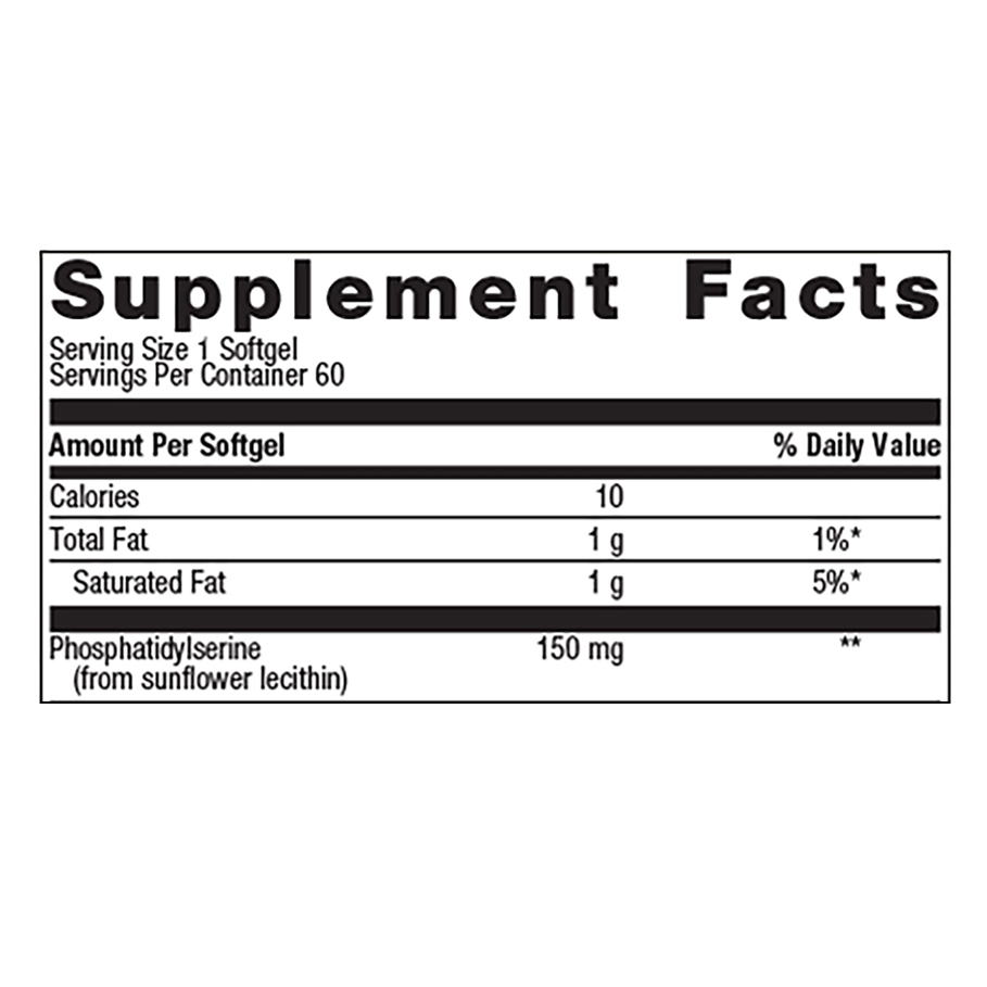 Phosphatidylserine by Metagenics Ingredients Label