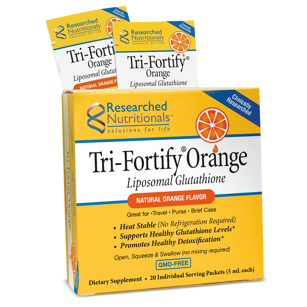 Tri-Fortify Orange 20 Pack Box by Researched Nutritionals