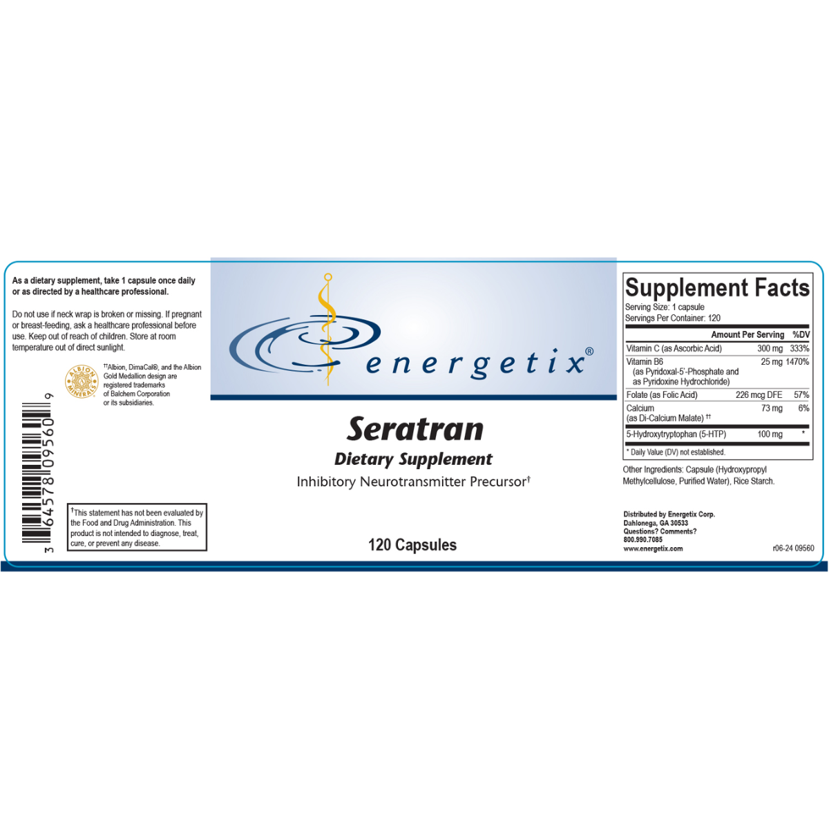 Seratran is a dietary supplement uniquely formulated with the neurotransmitter precursor 5-HTP and vitamin and mineral cofactors. 