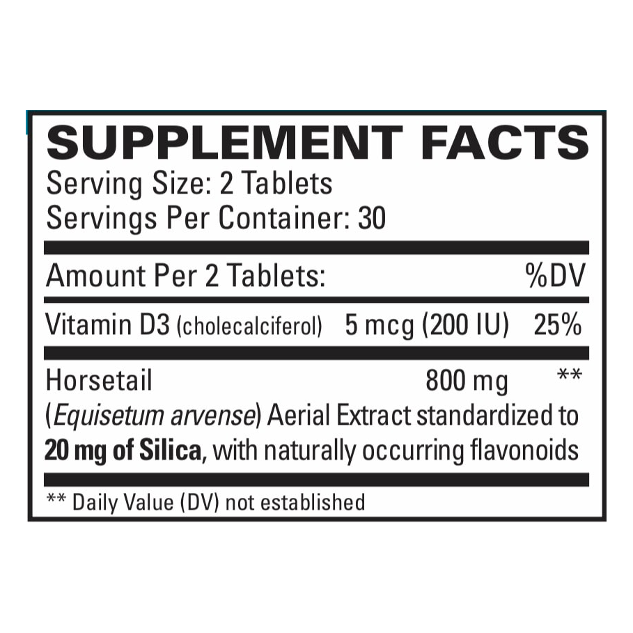 Silica-20 by EuroMedica Ingredients Label
