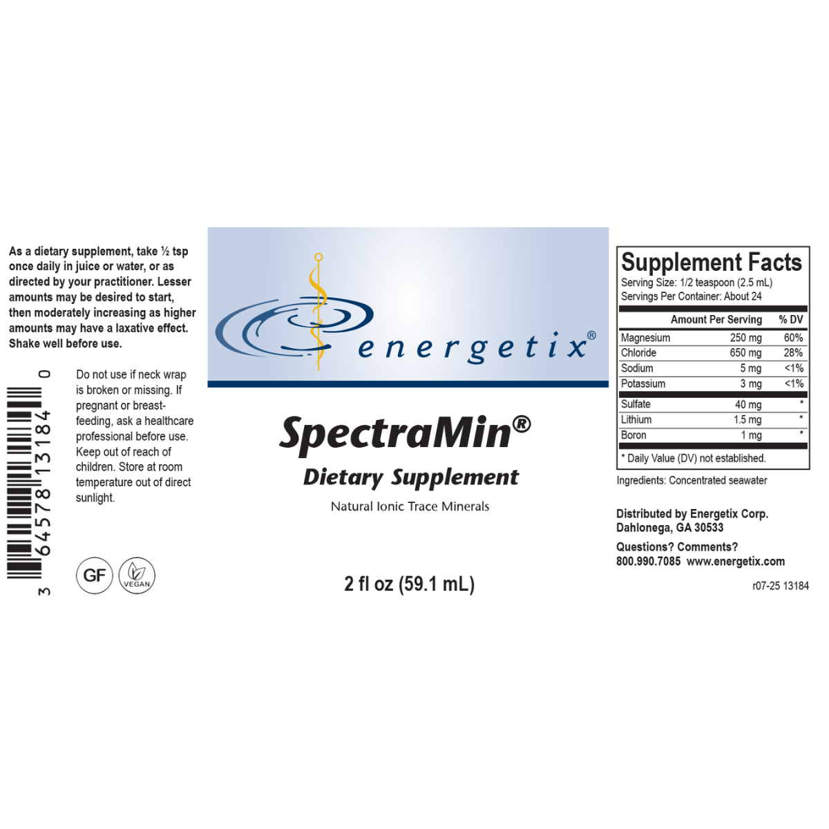 SpectraMin®, an ionic trace mineral complex, helps maintain the body’s mineral and electrolyte balance