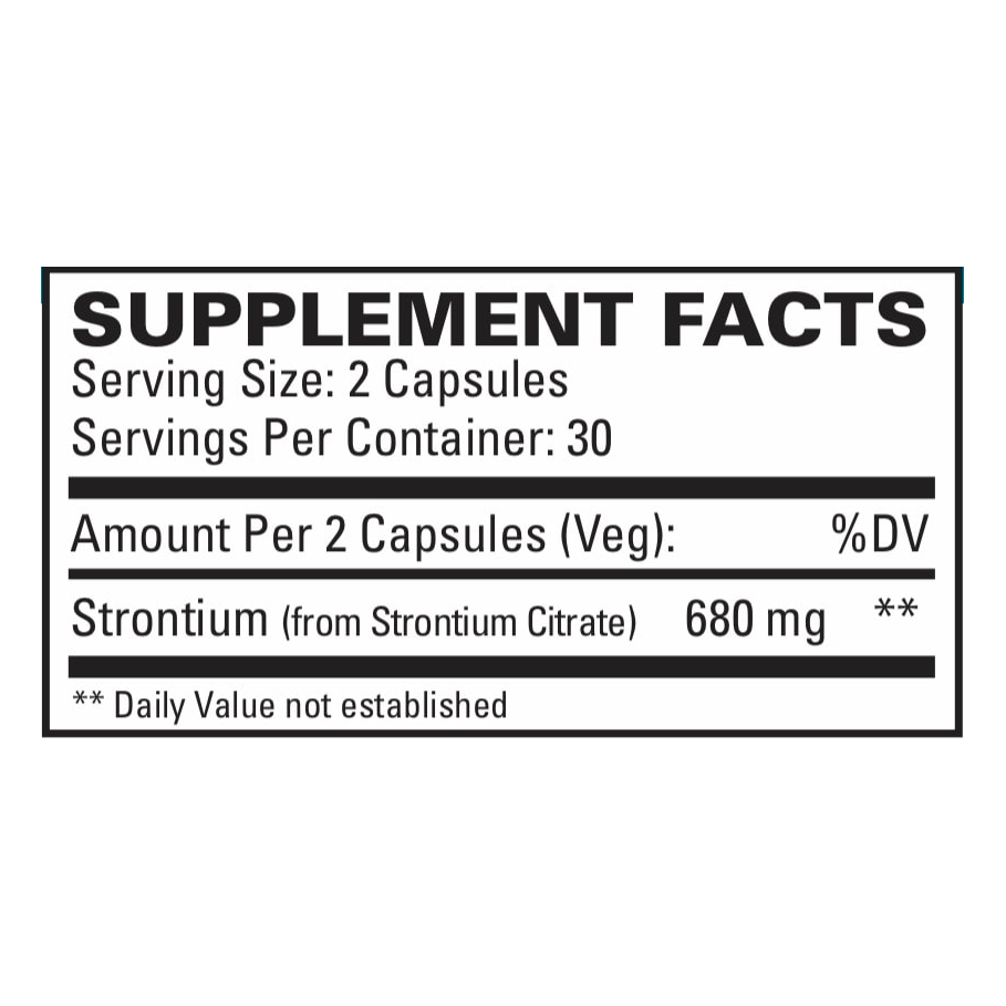 Strontium by EuroMedica Ingredients Label