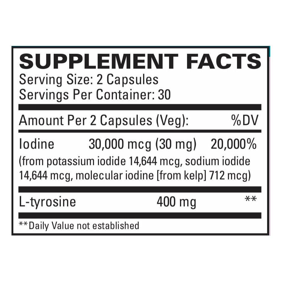 Thyroid Care by EuroMedica Ingredients Label