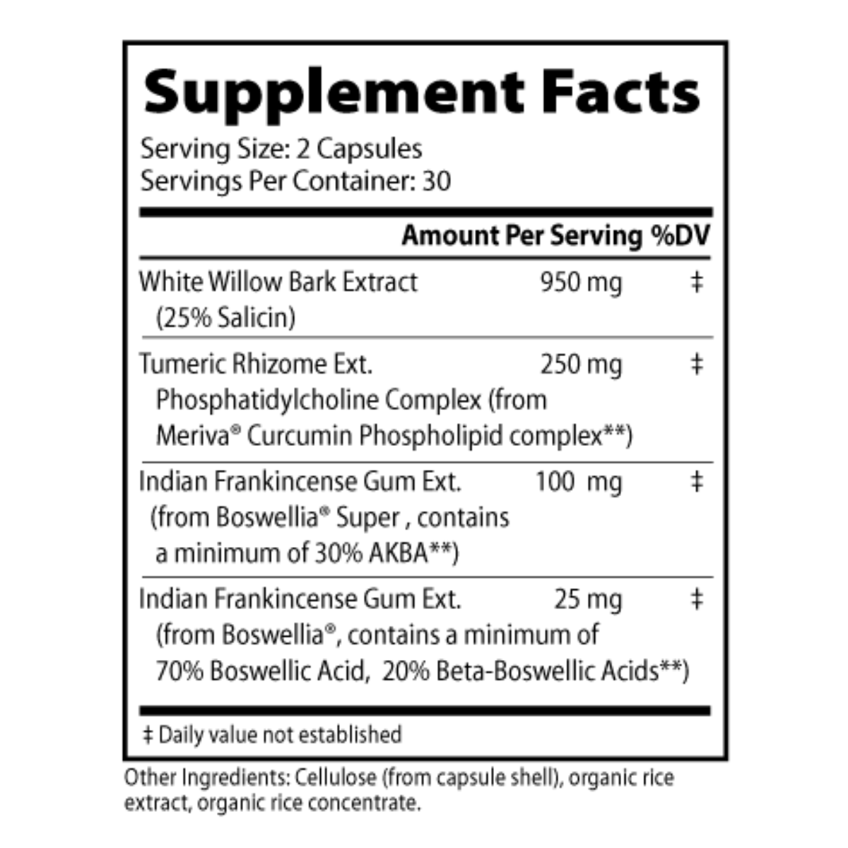 TriCurcumin supports joint health and mobility as well as temporarily relief of occasional pain and stiffness associated with overuse. 