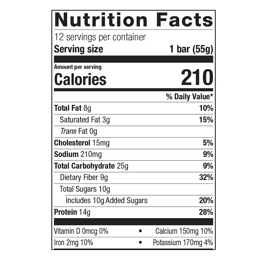 Ultra Energy Bar Caramel Sea Salt by Metagenics Ingredients Label
