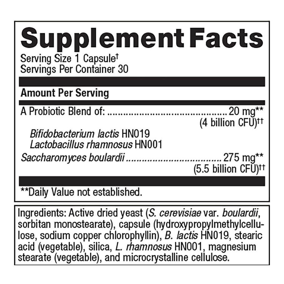 UltraFlora Acute Care by Metagenics Ingredients Label