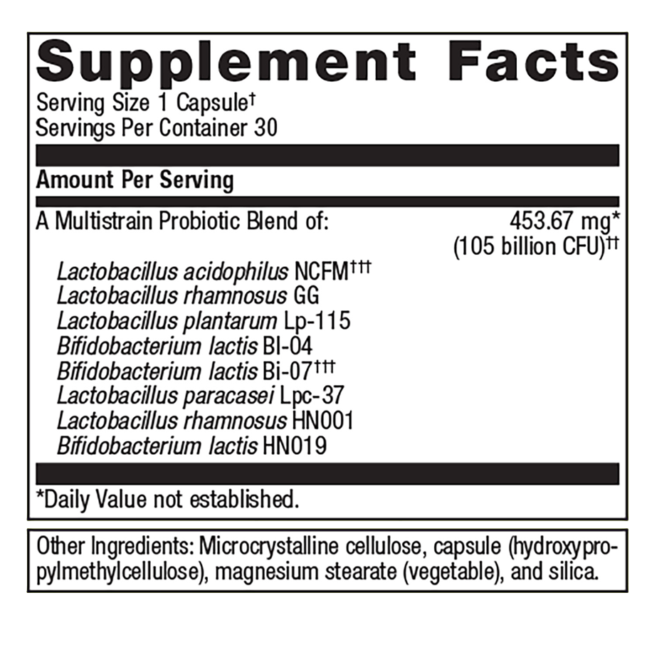 UltraFlora® BiomePro by Metagenics Ingredients Label