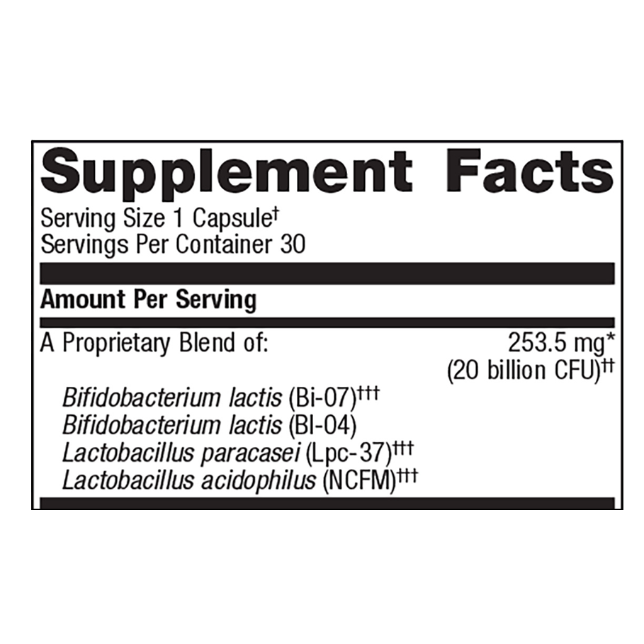UltraFlora Restore by Metagenics Ingredients Label