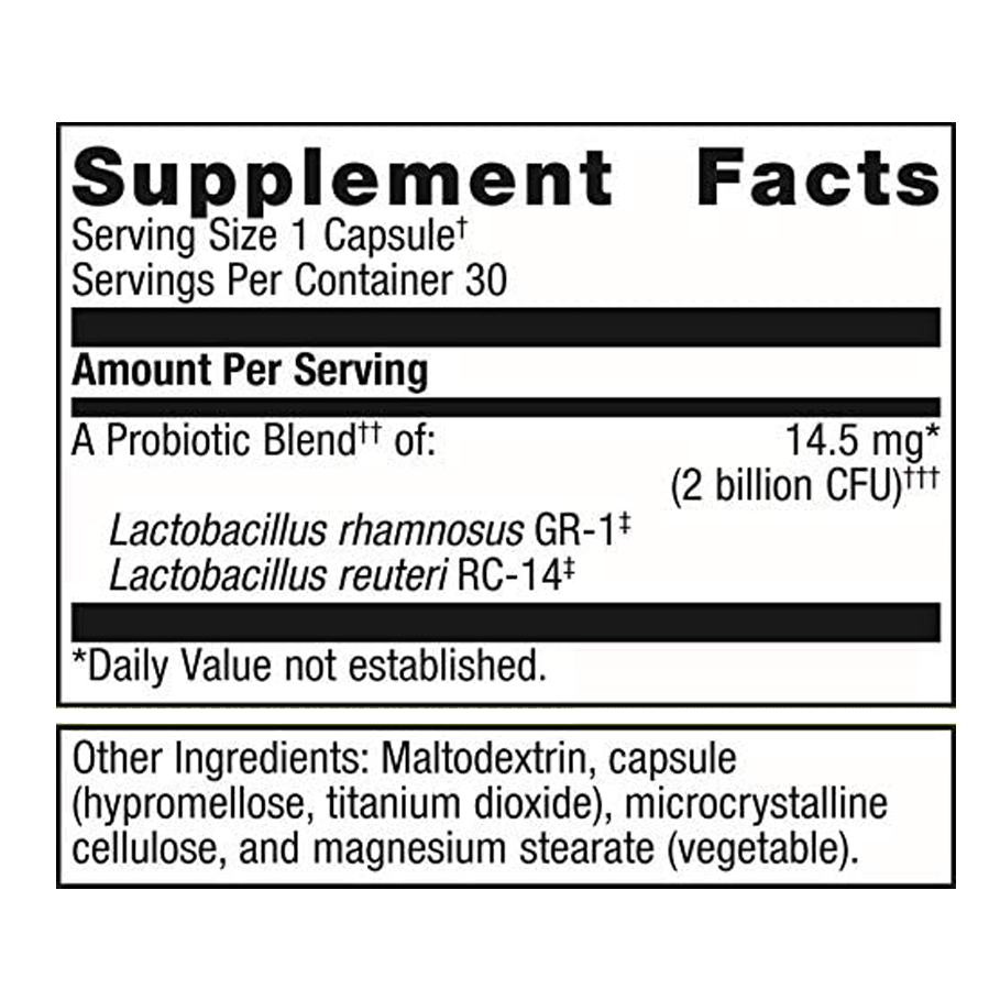 UltraFlora Women's by Metagenics Ingredients Label