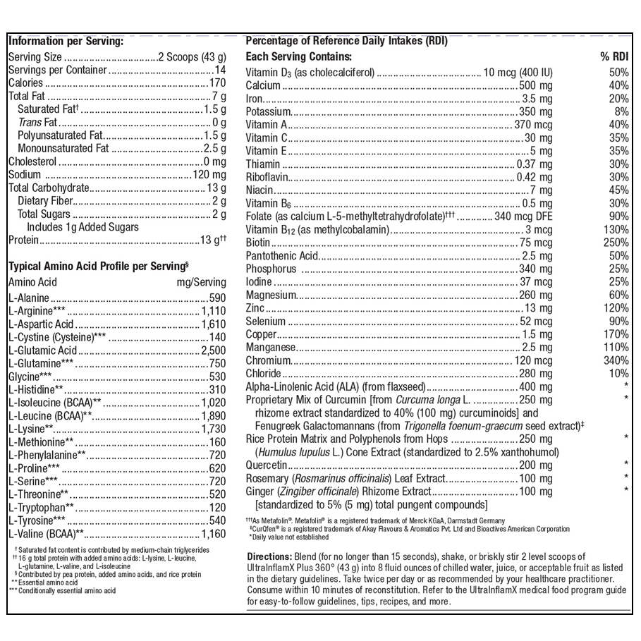 UltraInflamX Plus 360 (14 Servings) Mango by Metagenics