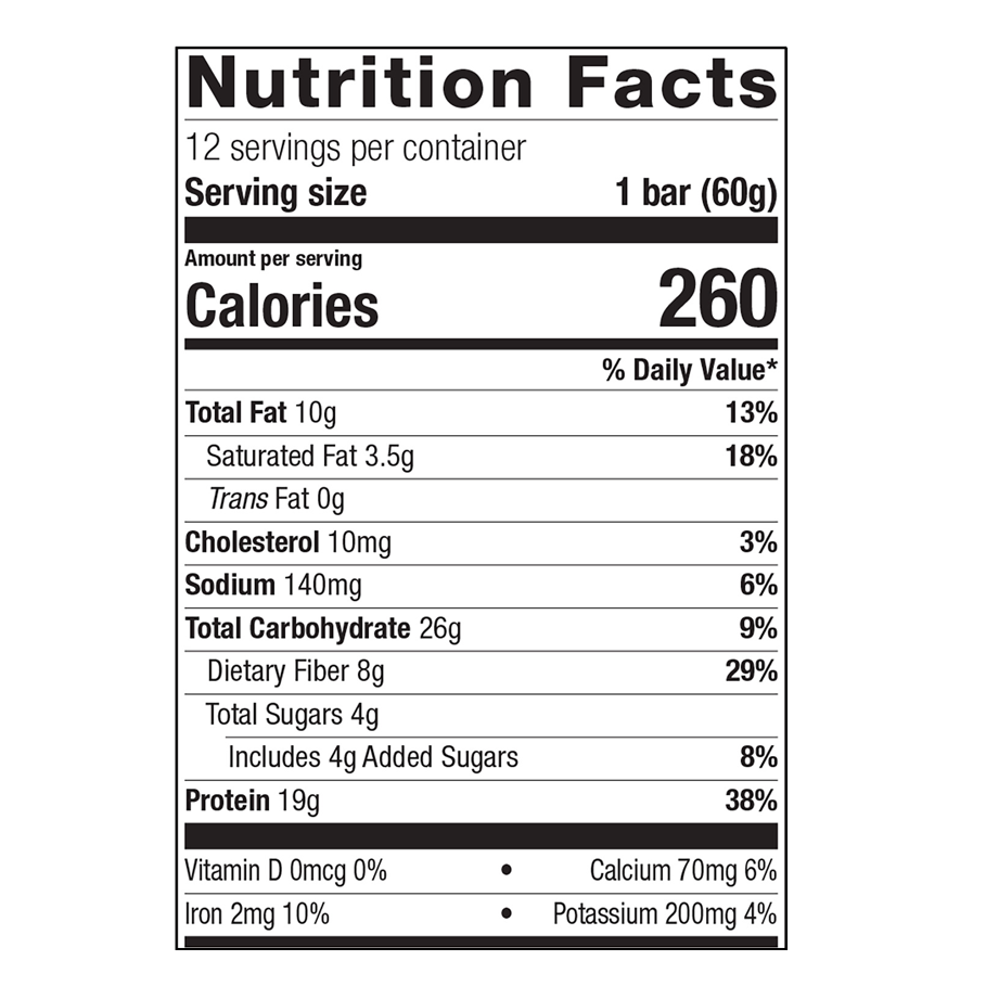 Ultra Protein Bar Peanut Butter by Metagenics Ingredients Label