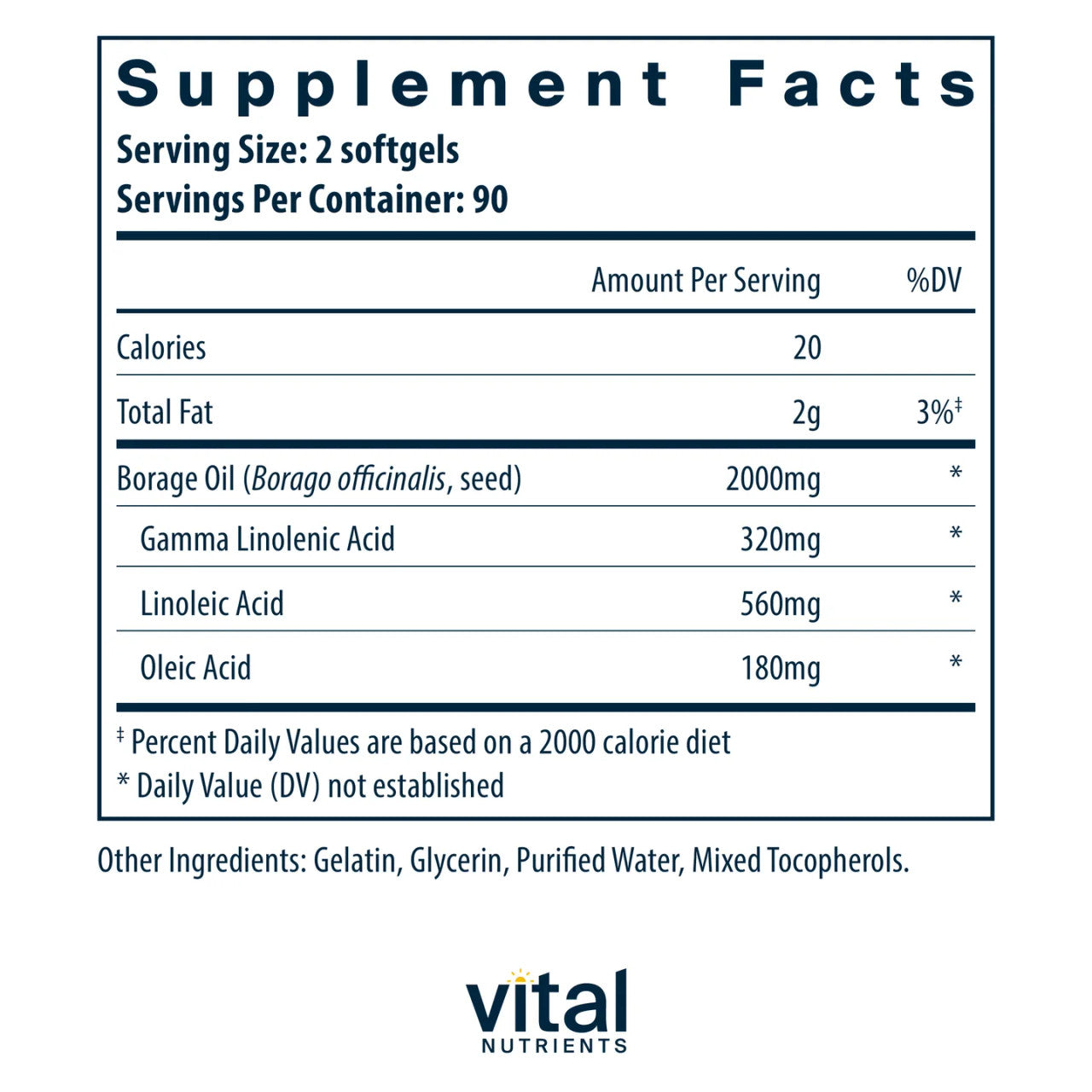 Borage Oil by Vital Nutrients Ingredients