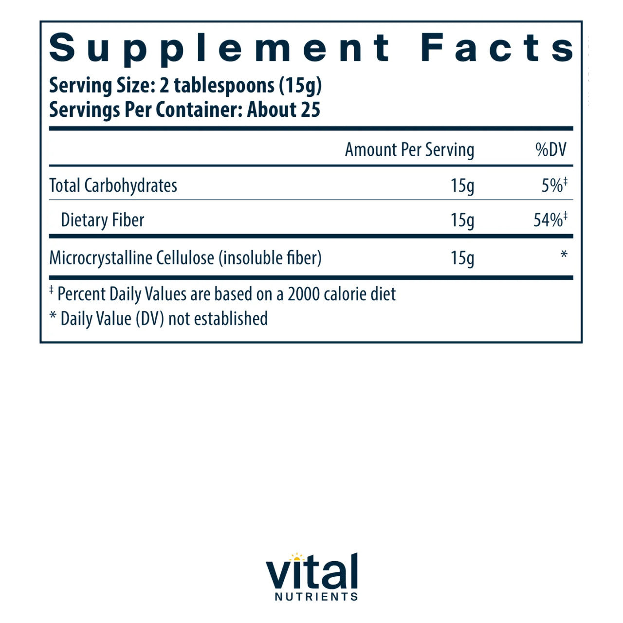 Cellulose Fiber by Vital Nutrients Ingredients