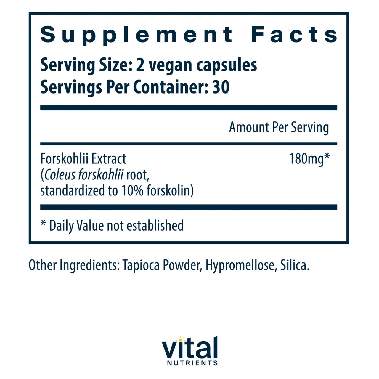 Coleus forskohlii 10% 90mg by Vital Nutrients Ingredients