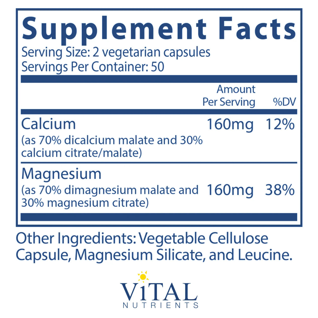 Calcium/Magnesium (Citrate/Malate Formula) by Vital Nutrients Ingredients
