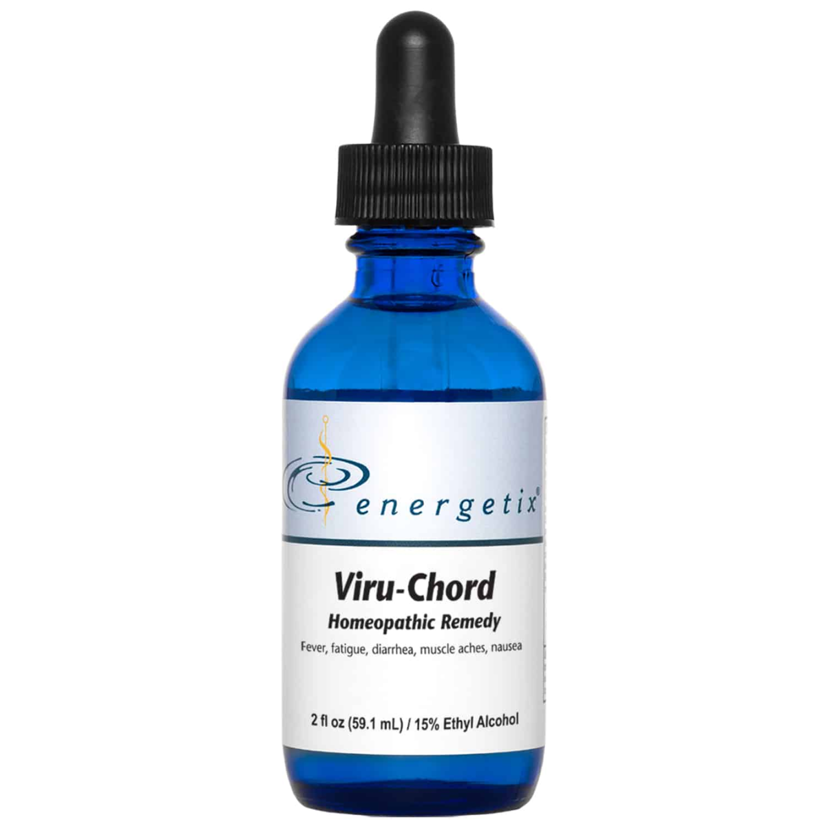 Viru-Chord is a homeopathic combination formula for symptoms of fever, chills, fatigue, headache, coughs, nausea, diarrhea, swollen glands, and muscle aches.