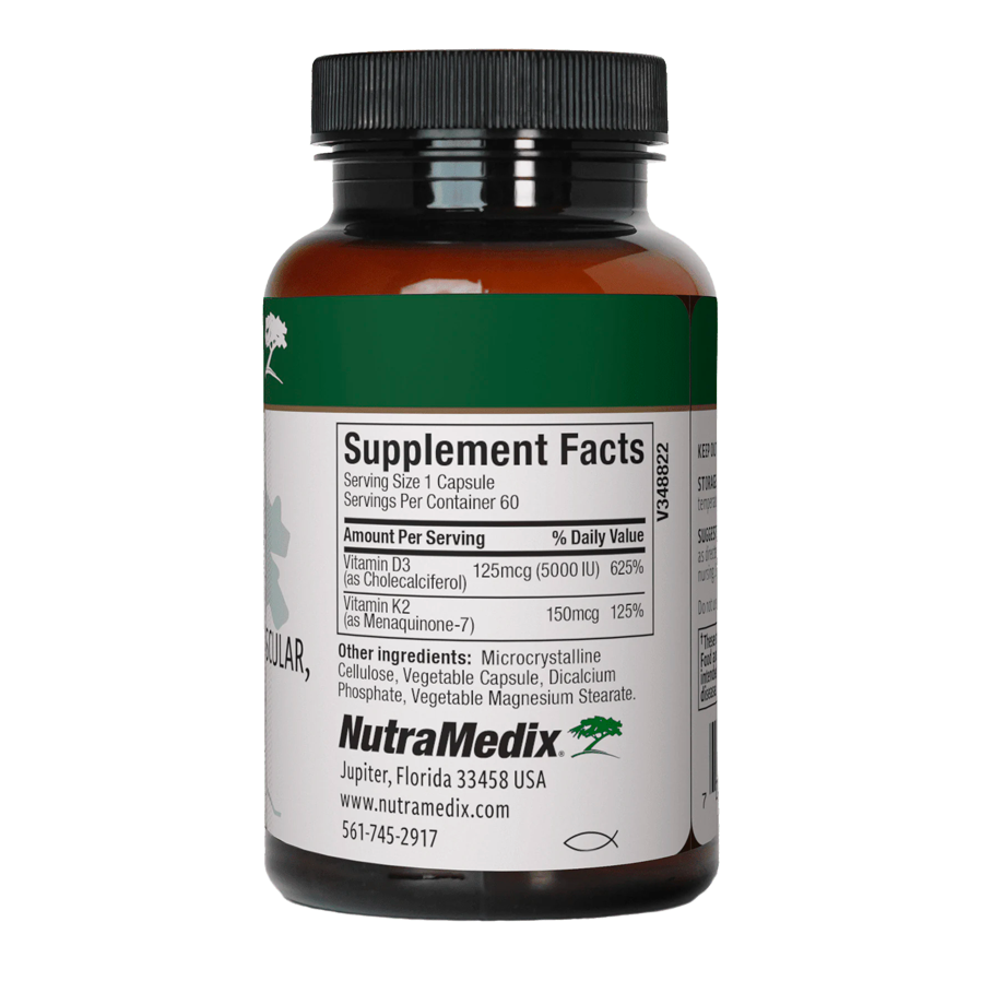 Vitamin D3 K2 60 Vegetable Capsules by NutraMedix