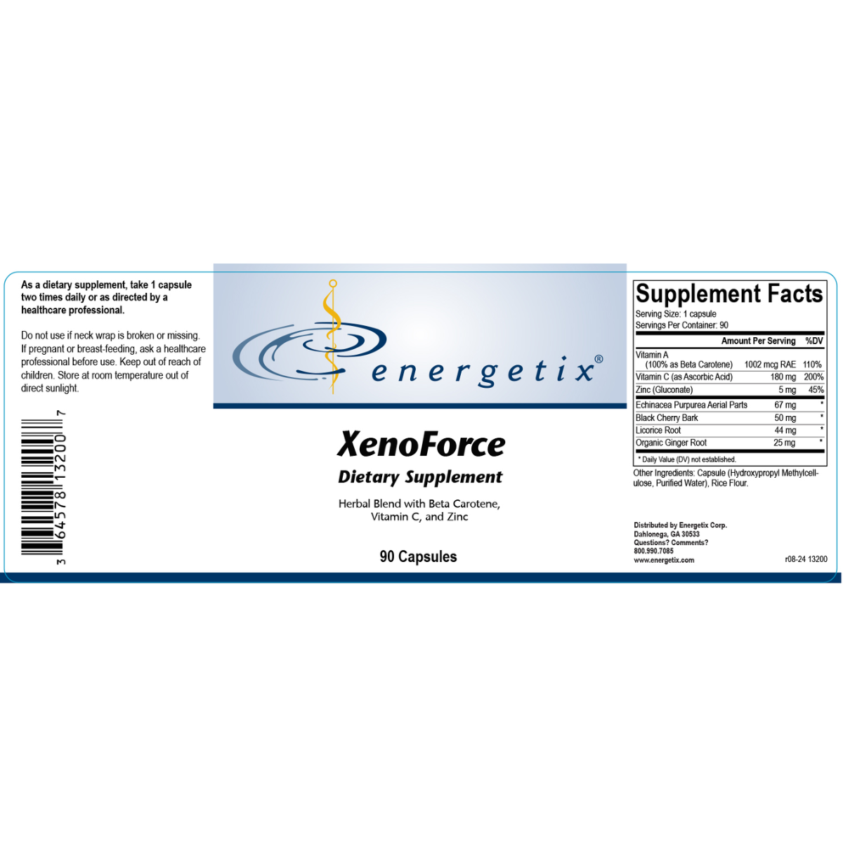 XenoForce is an herbal nutritional blend with antioxidants, zinc, and high levels of vitamins A and C that helps maintain normal immune function.