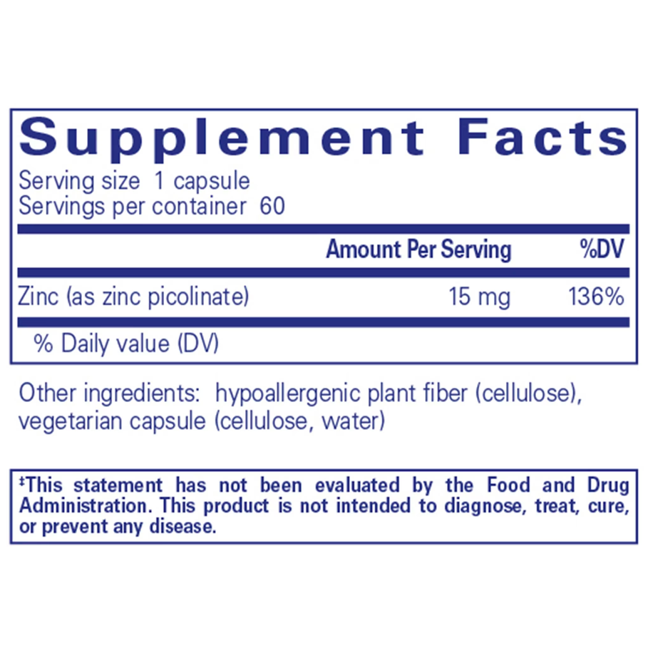 Zinc 15 by Pure Encapsulations (60 Capsules)