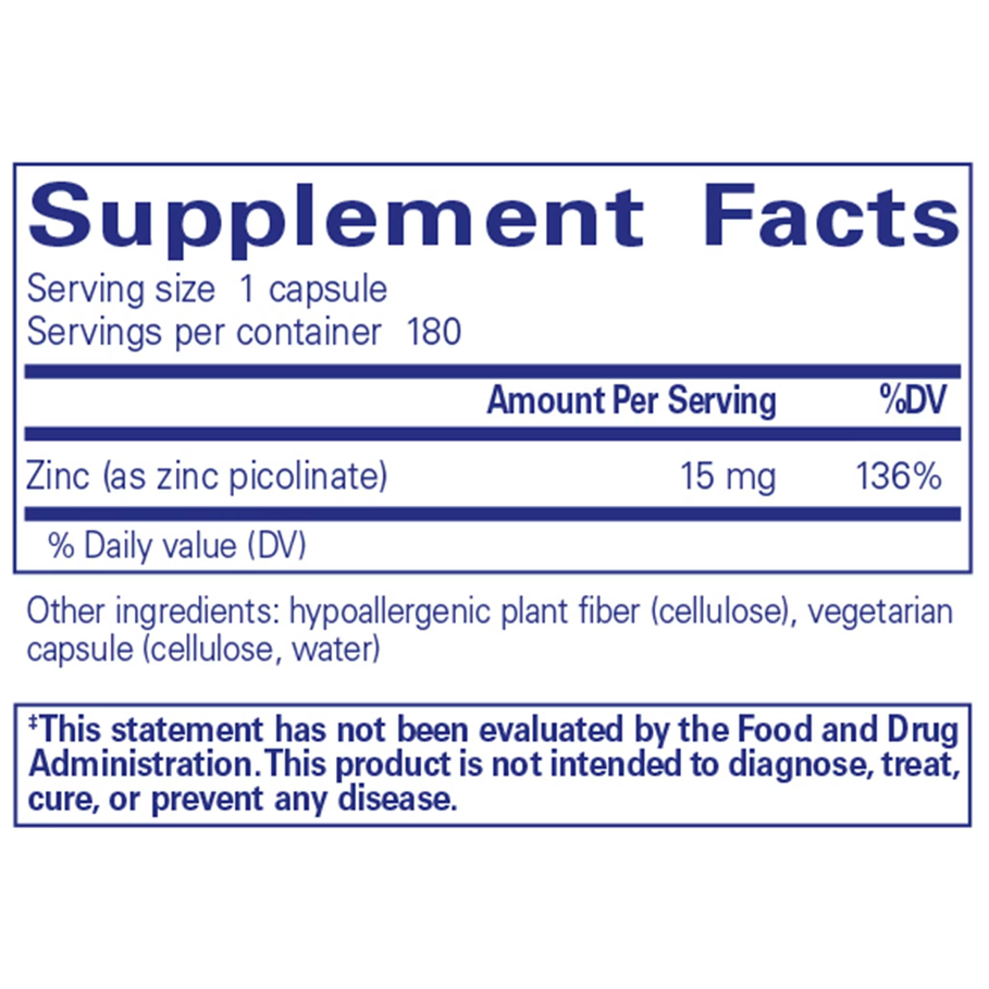 Zinc 15 by Pure Encapsulations (180 Capsules)