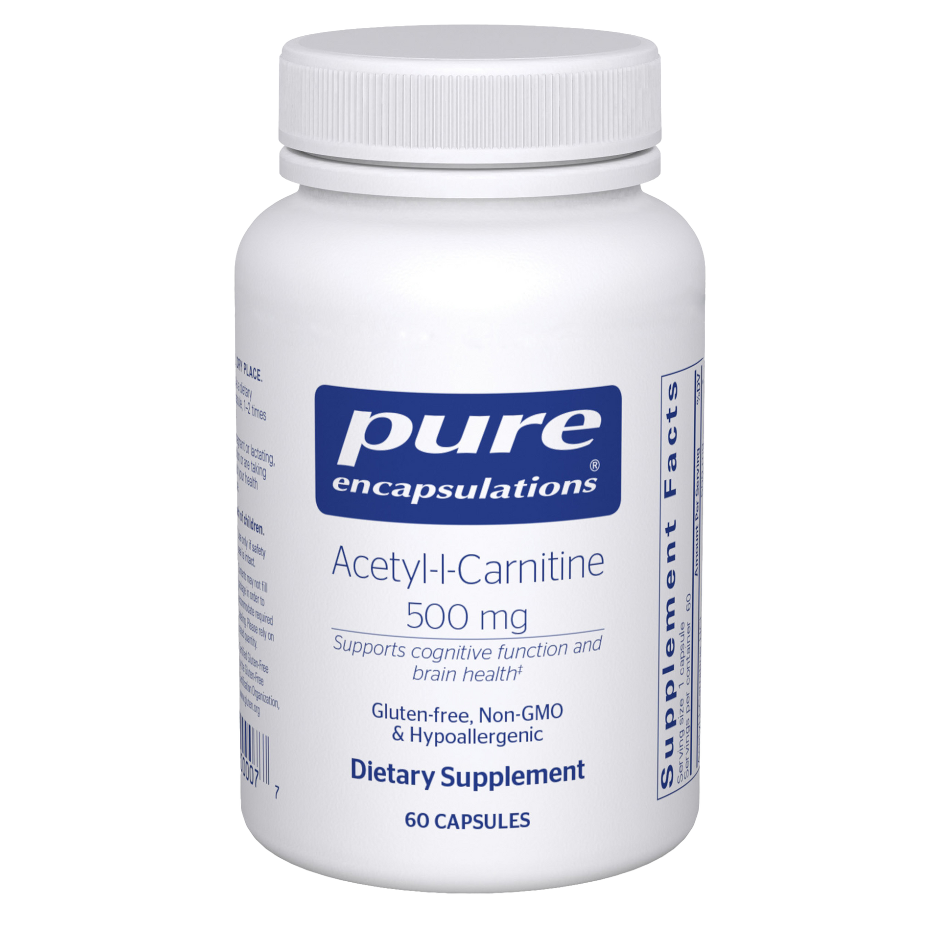 Acetyl-L-Carnitine 500 mg 60 Capsules by Pure Encapsulations