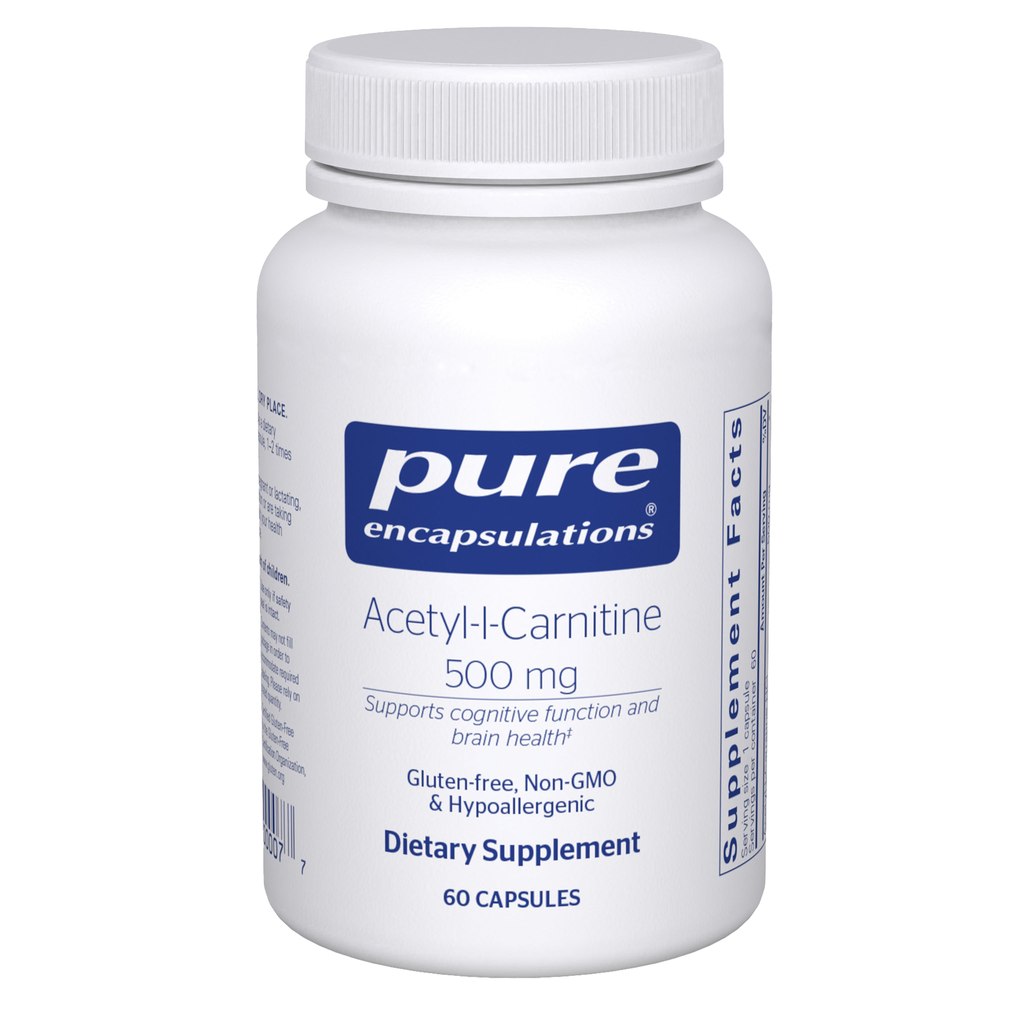 Acetyl-L-Carnitine 500 mg 60 Capsules by Pure Encapsulations