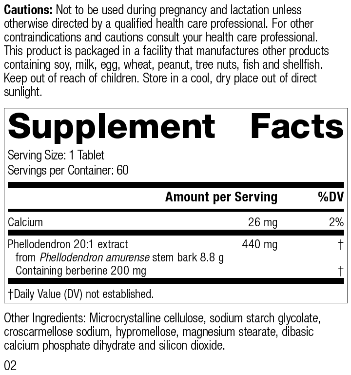 Berberine Active, 60 Tablets Supplement Facts