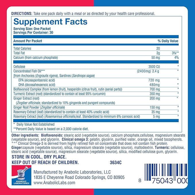 DEFLAME NUTRITION PACK 30 count by Anabolic Labs Ingredients