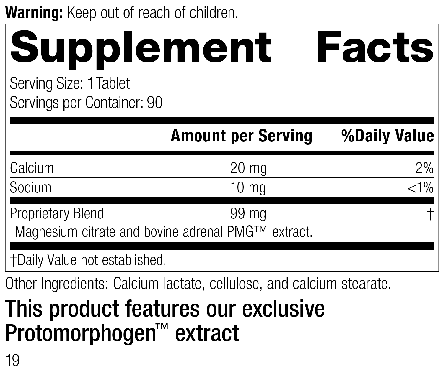 Drenatrophin PMG®, 90 Tablets Supplement Facts