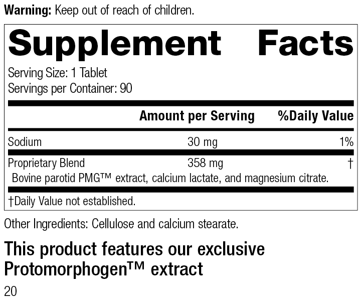 Parotid PMG®, 90 Tablets Supplement Facts