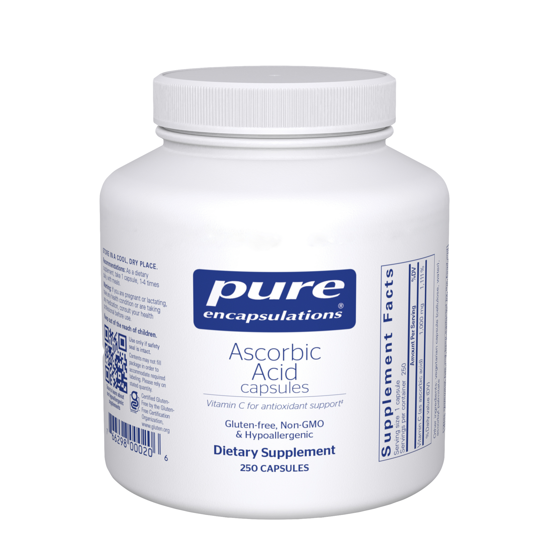 Ascorbic Acid 250 Capsules by Pure Encapsulations