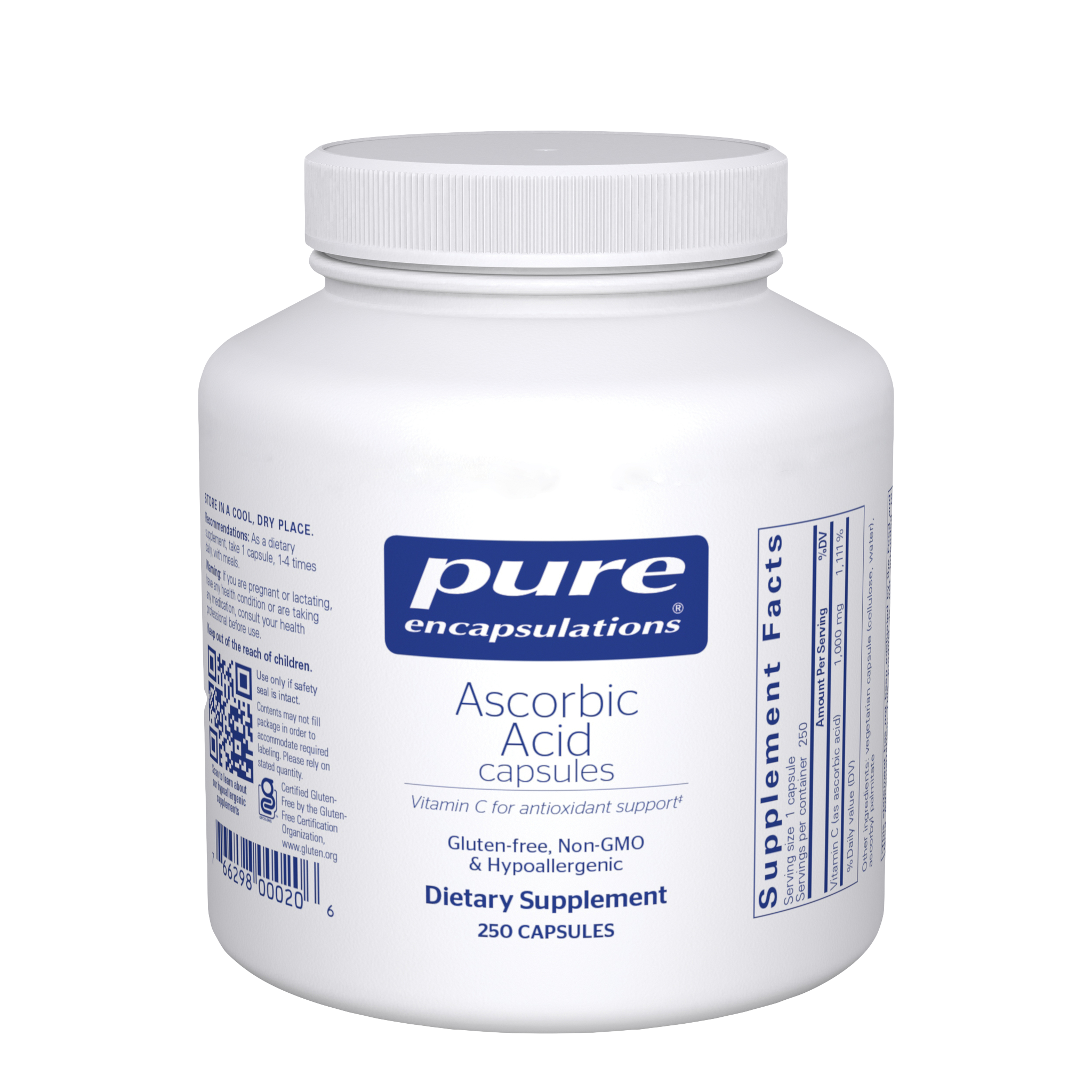 Ascorbic Acid 250 Capsules by Pure Encapsulations