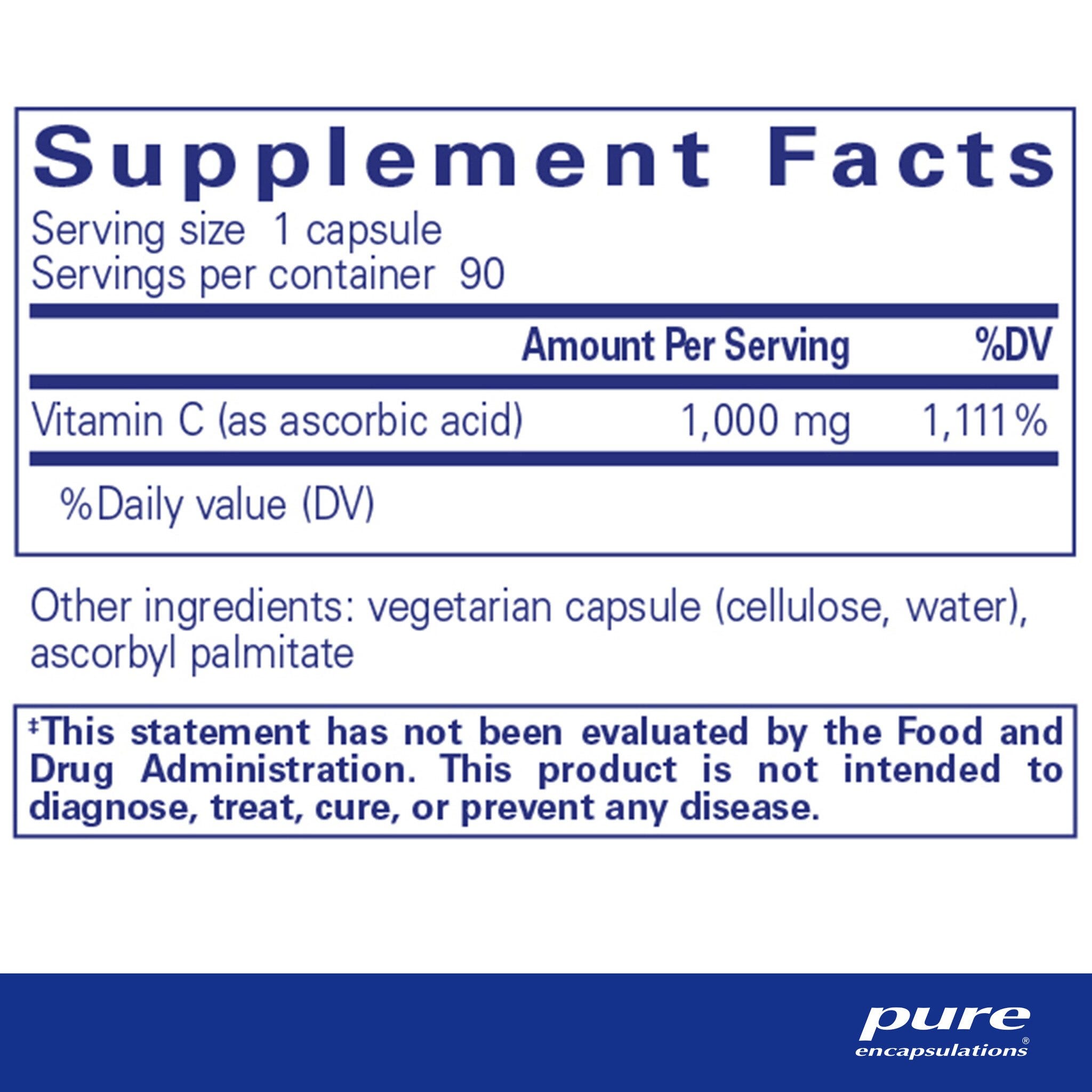 Ascorbic Acid 90 Capsules by Pure Encapsulations