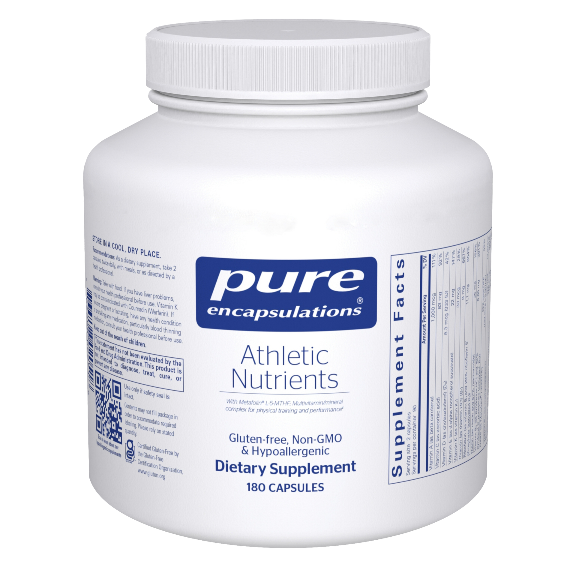 Athletic Nutrients 180 Capsules by Pure Encapsulations