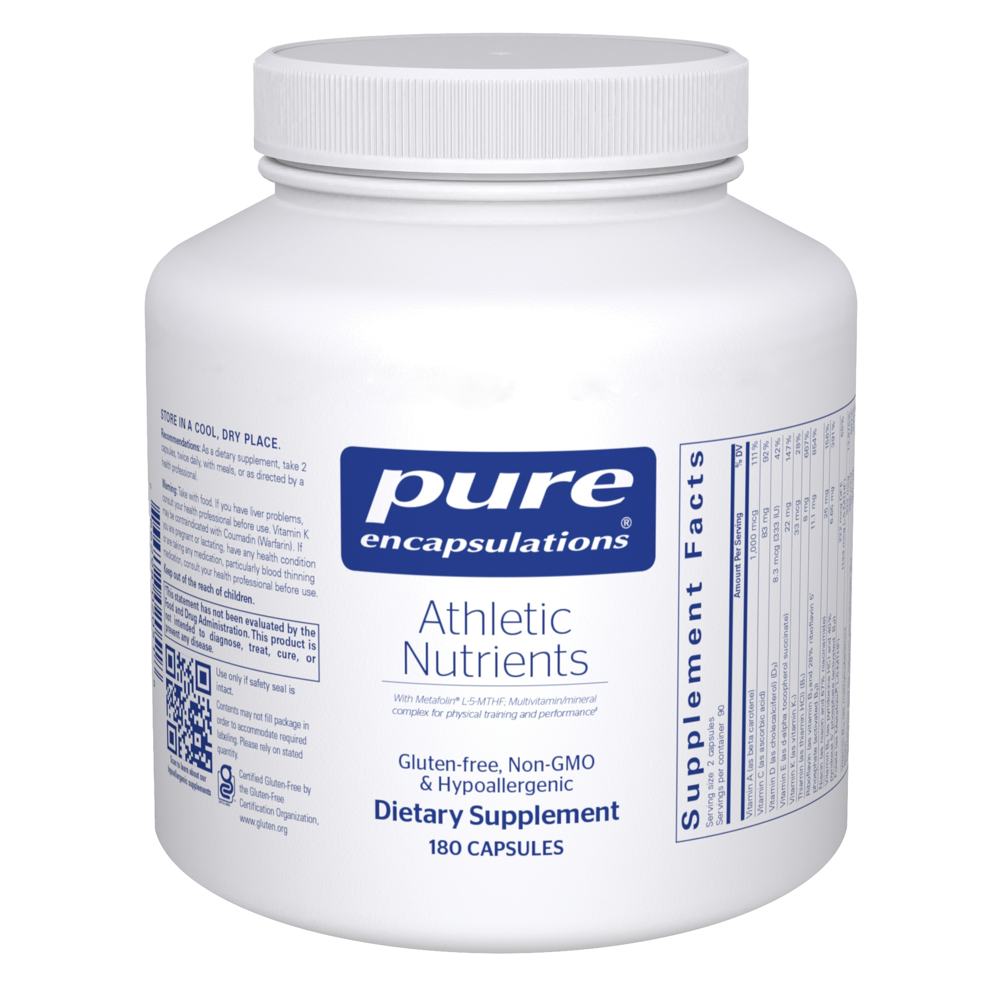 Athletic Nutrients 180 Capsules by Pure Encapsulations