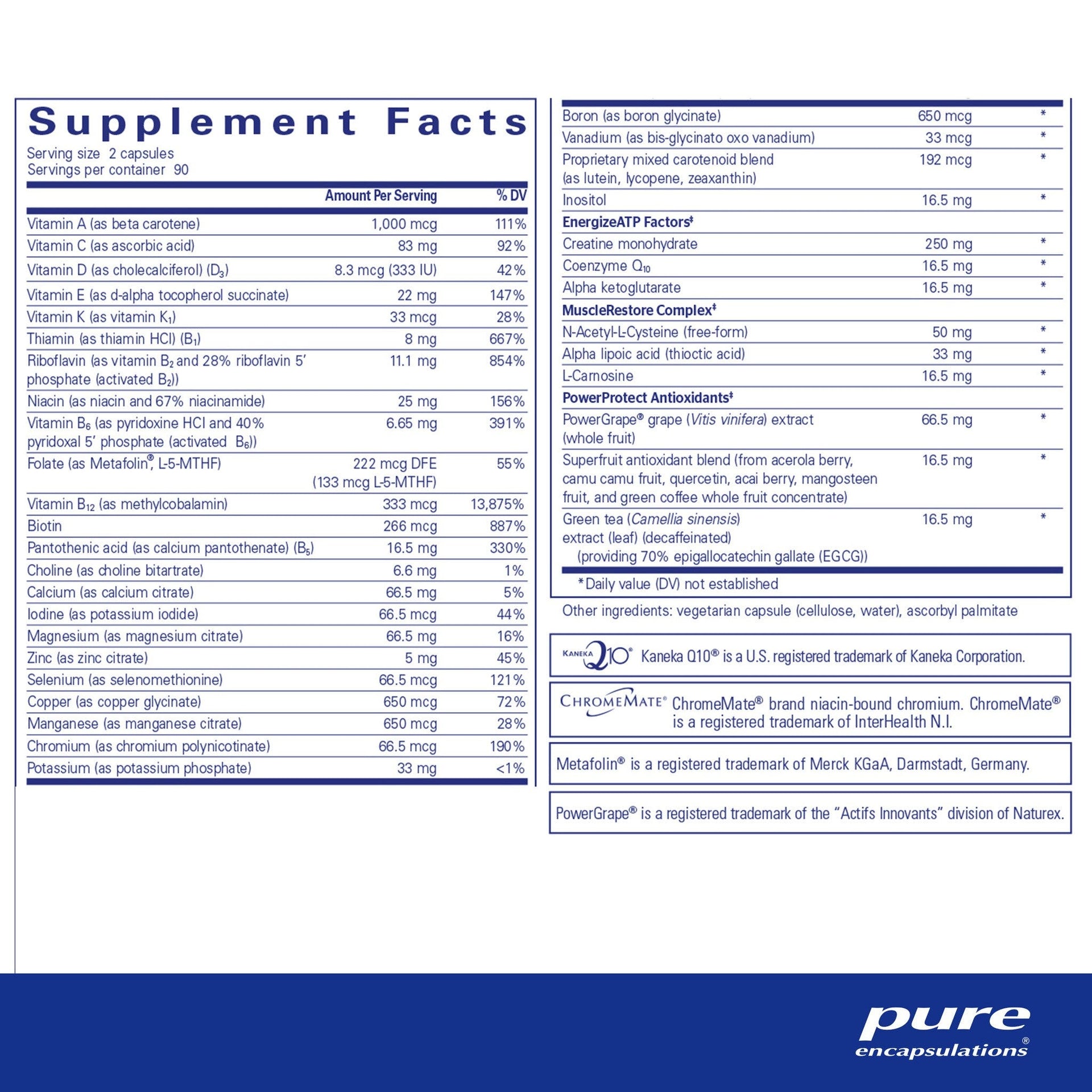 Athletic Nutrients 180 Capsules by Pure Encapsulations