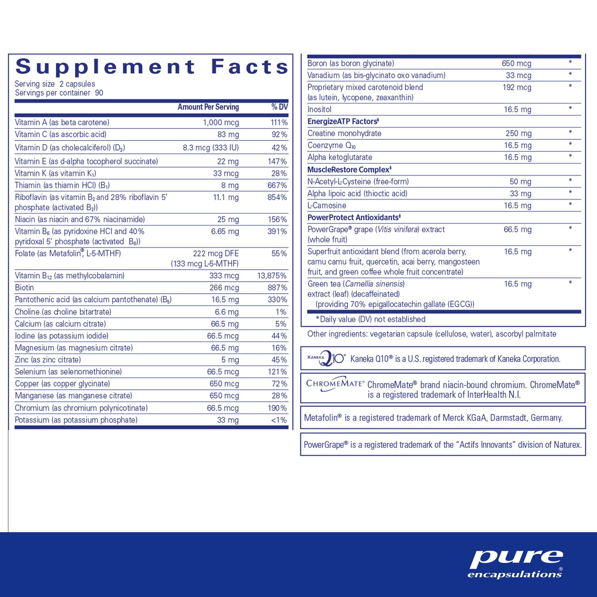 Athletic Nutrients 180 Capsules by Pure Encapsulations