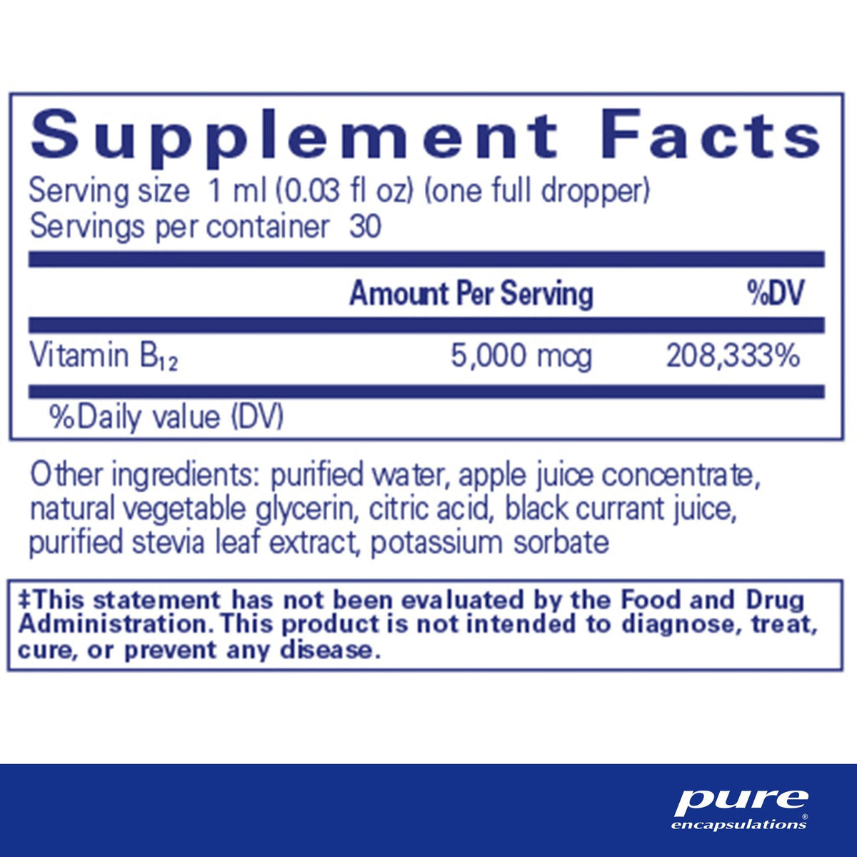 B12 5,000 Liquid 30 mL by Pure Encapsulations