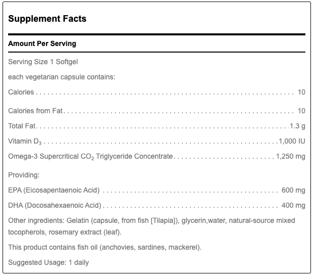 QUELL FISH OIL EPA/DHA PLUS D 30 count by Douglas Labs Ingredients