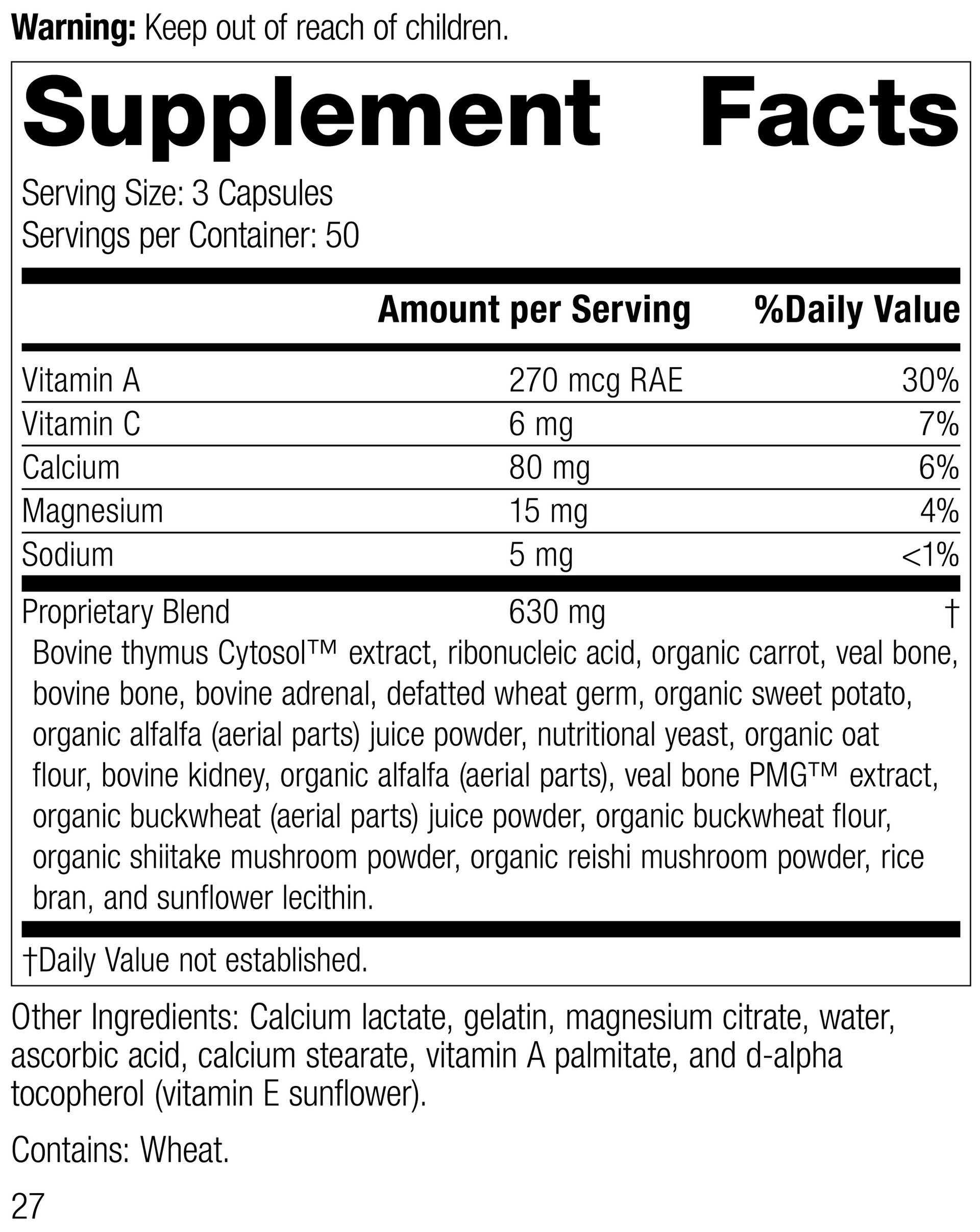 Congaplex, 150 Capsules – Supplement Facts