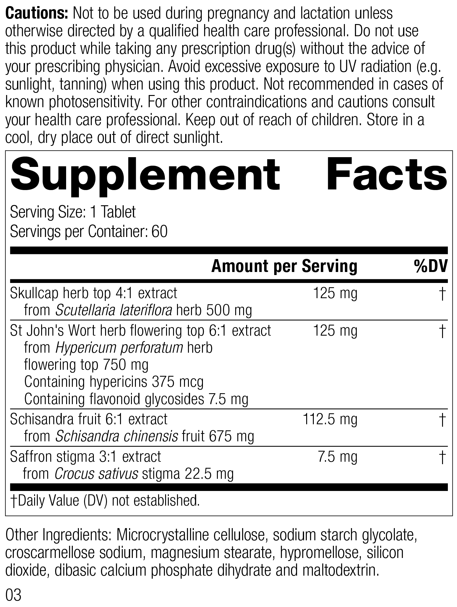 Nevaton Forte, 60 Tablets – Supplement Facts
