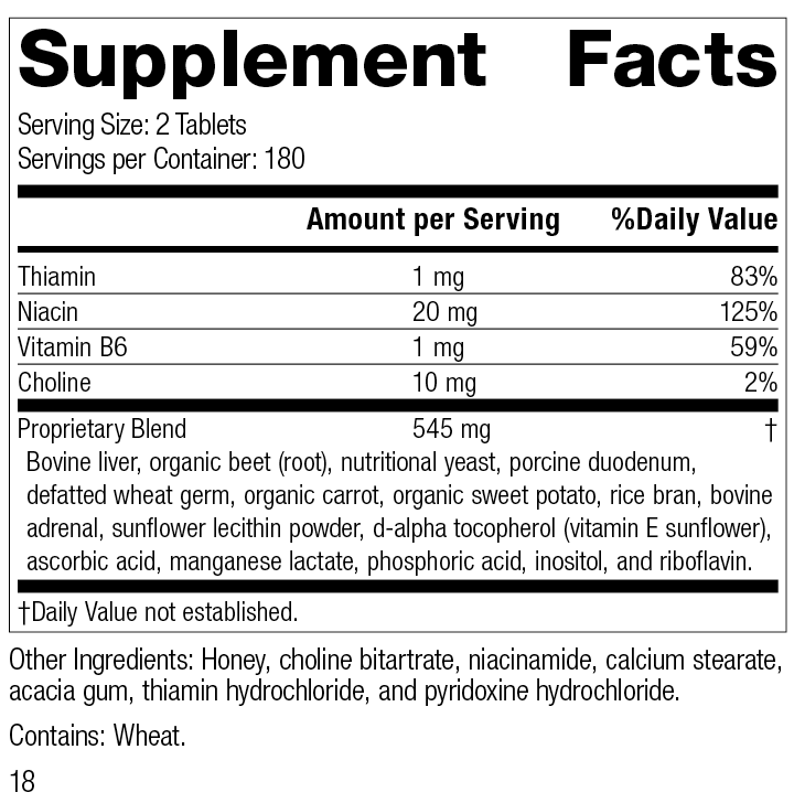 Cataplex® B, 360 Tablets Supplement Facts