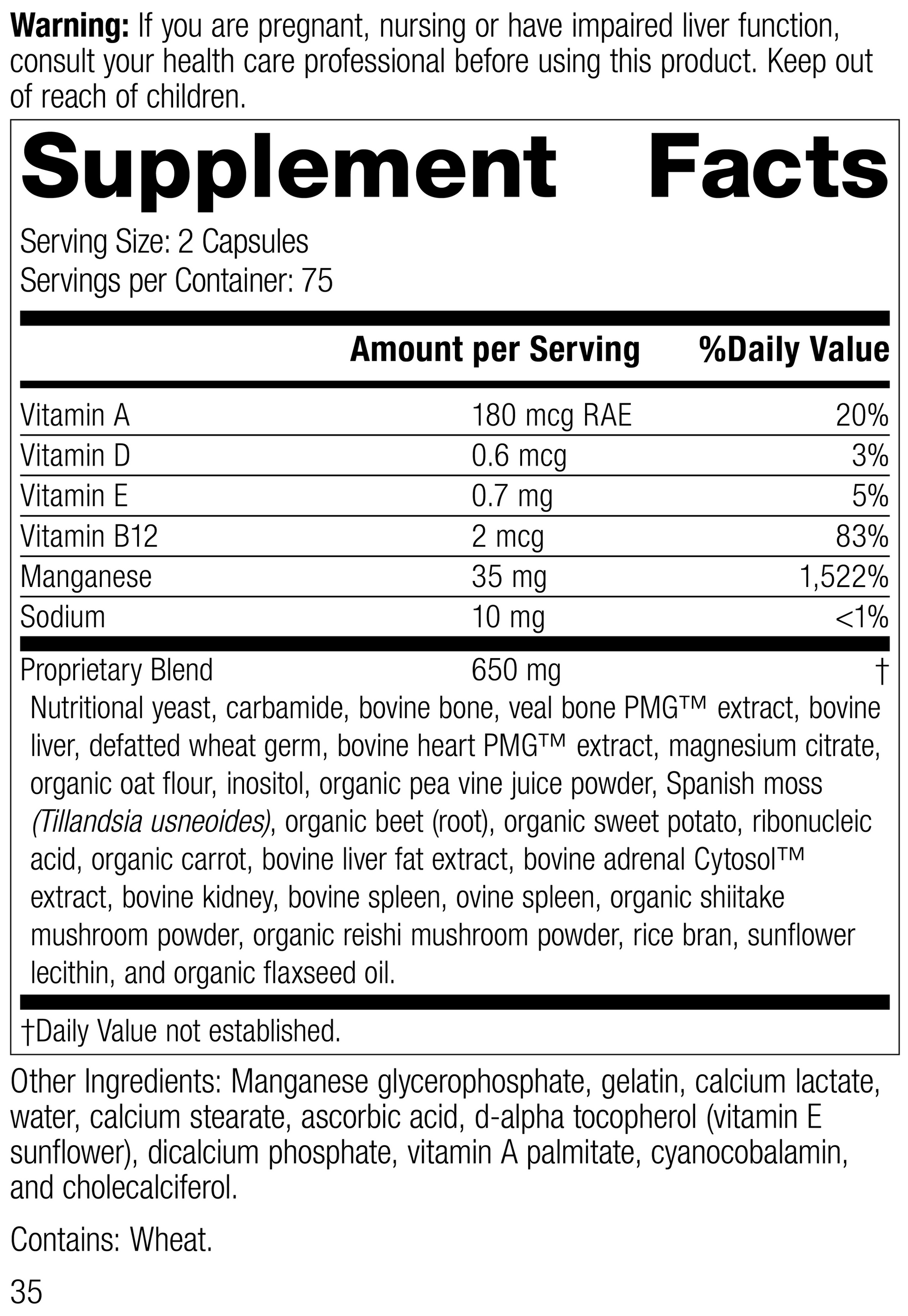 Ligaplex® II, 150 Capsules Supplement Facts