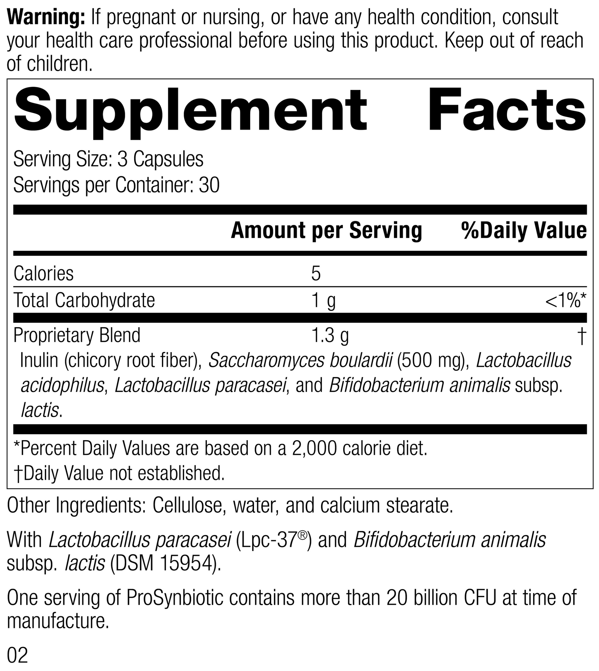 ProSynbiotic, 90 Capsules Supplement Facts