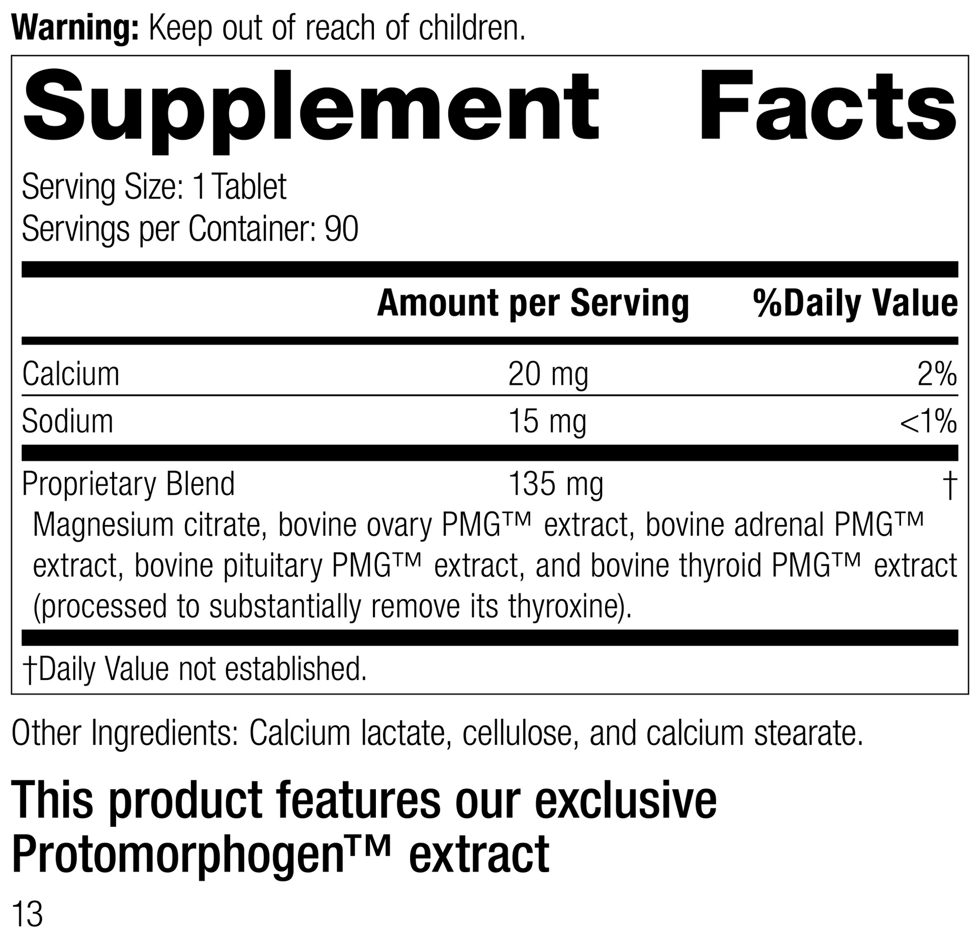 Symplex® F, 90 Tablets Supplement Facts