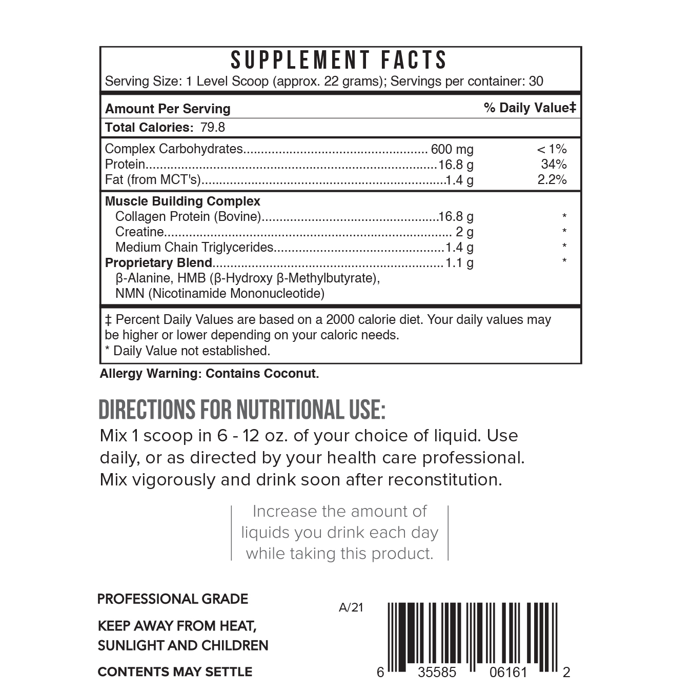 Collagen MB Supplement Facts
