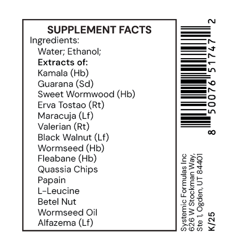 CXVRM4 Cell Supplement Facts